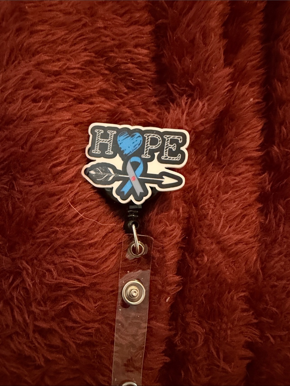 Hope Ribbon Badge Reel – Blue and Black